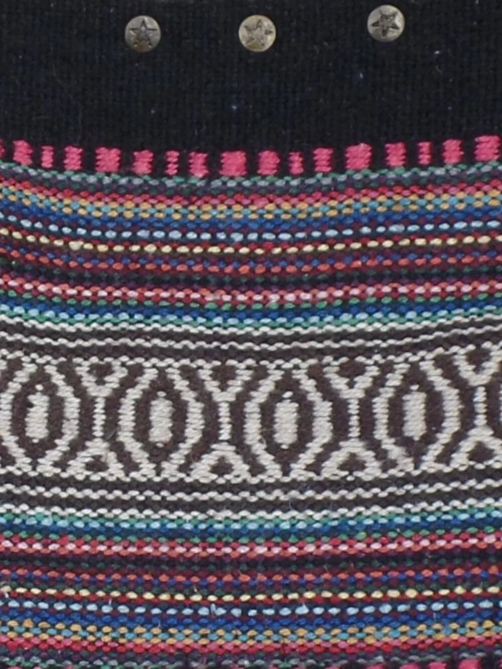 Bhrayna Bag Pony Tribal Design Fold Over Cotton & Leather Clutch